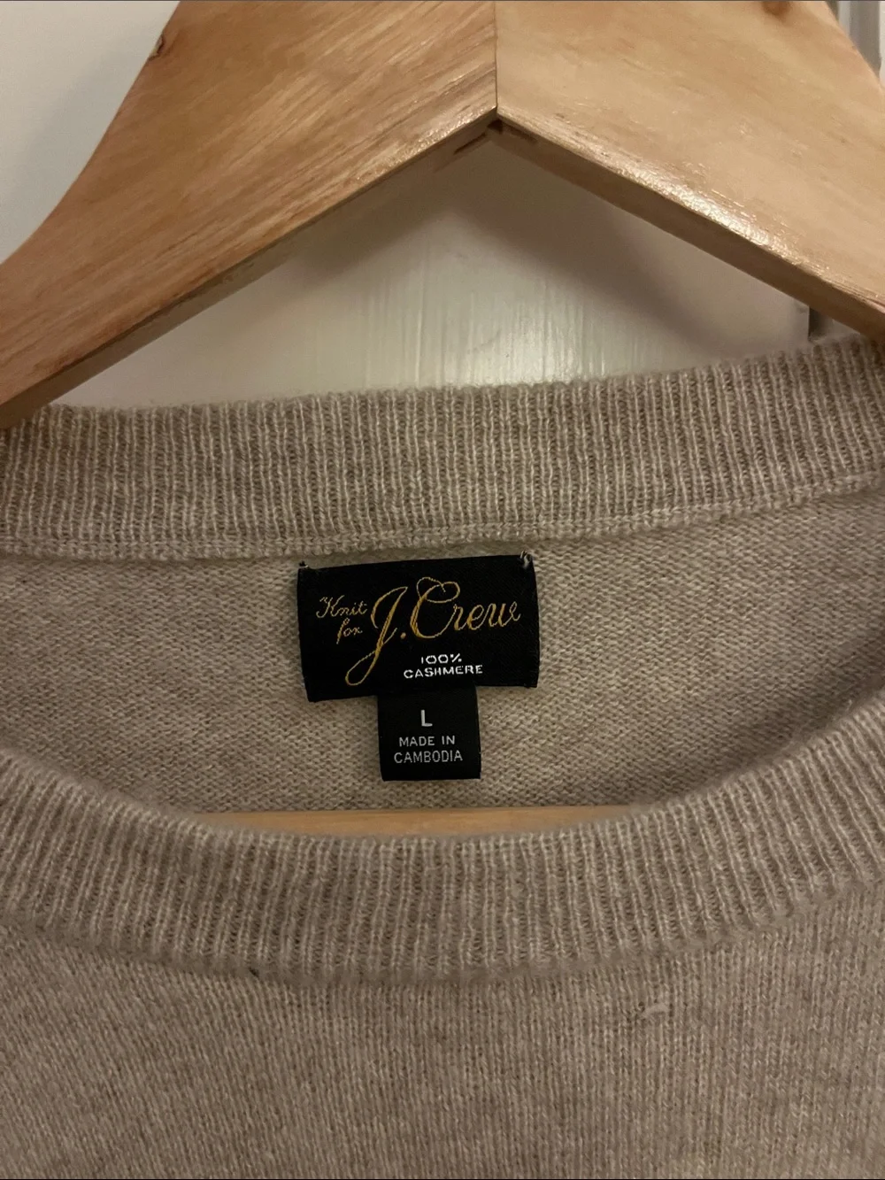 J. Crew Men’s Crewneck Sweater — Beige. 100% Cashmere. Worn Once.